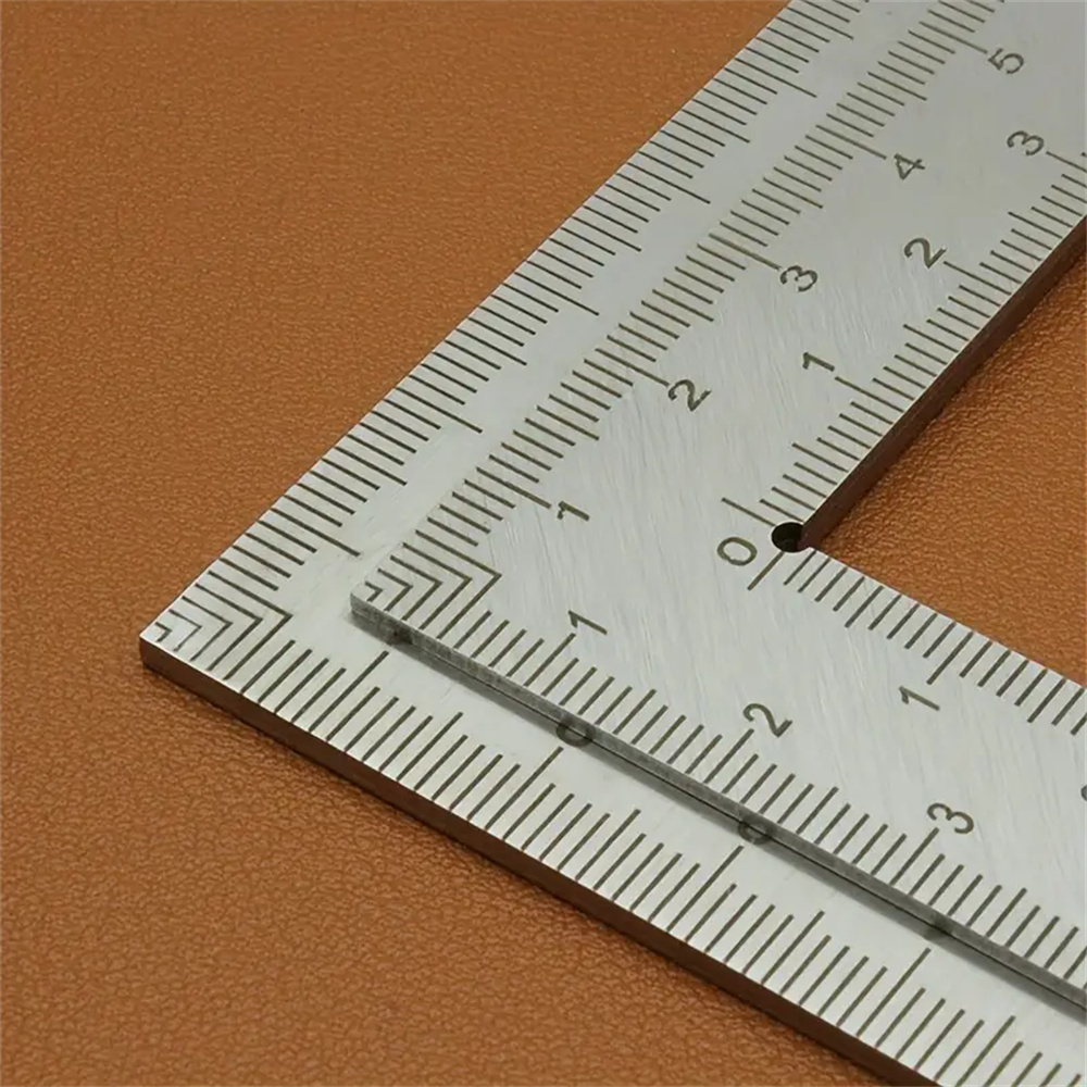 Leatherwork Ruler - Mini Stainless Steel L-Shaped Double-Sided Precision