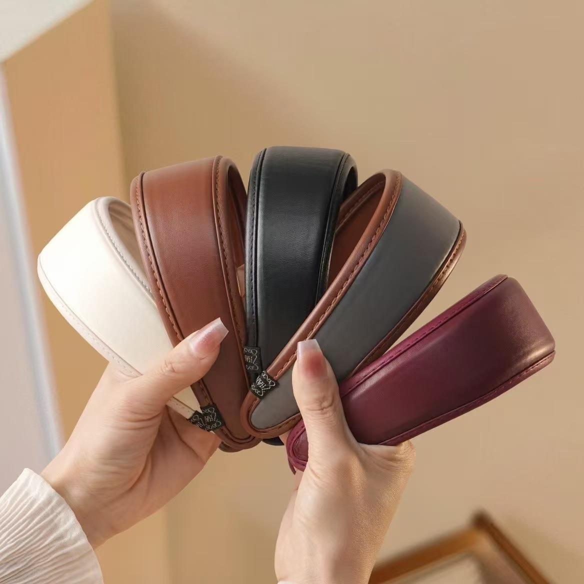 Leatherwork Rings - Retro Leather Headband for Women 2026