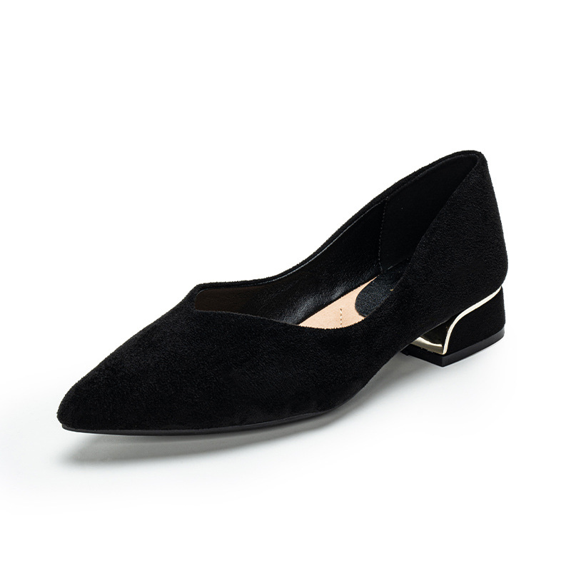 Women's Pointed Toe Simple Chu - Leather Work Heels 评论和价格