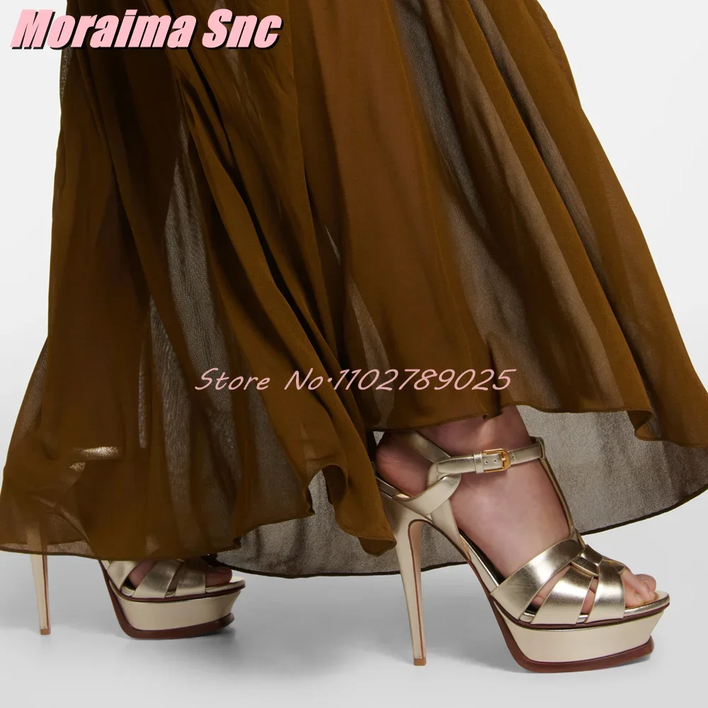 Platform Waeve T-strap Square  - Leather Work Heels 评论和价格