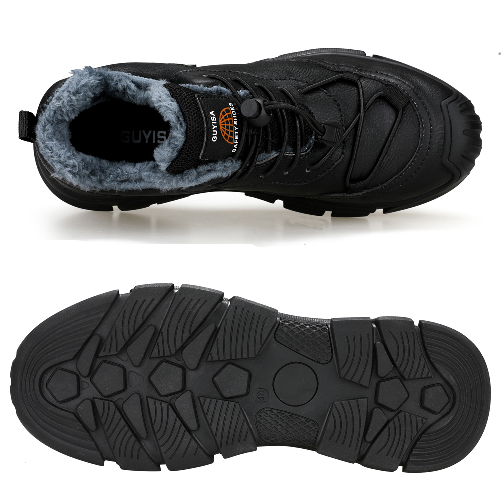 Men's Winter Boots Leather Sho - Leather Work Women Shoes 评论和价格