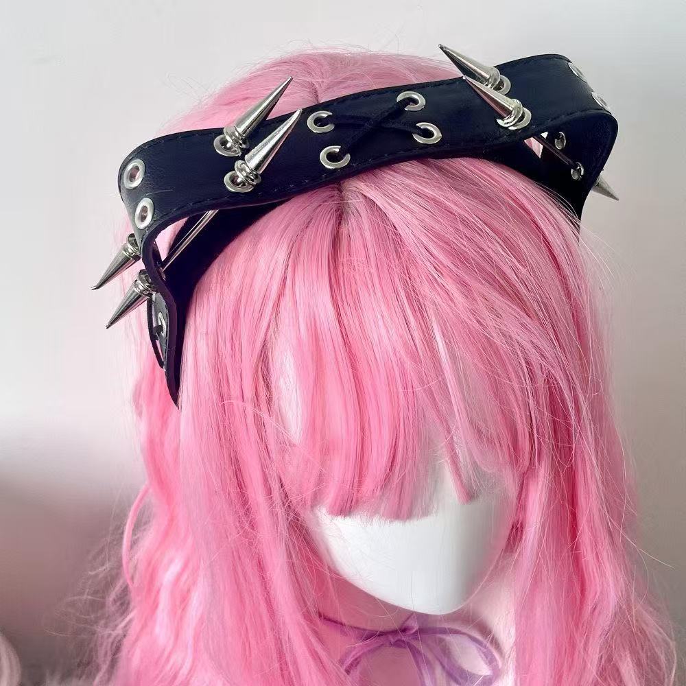 Punk Harajuku Rivet Headband,  - Leatherwork Rings 评论和价格