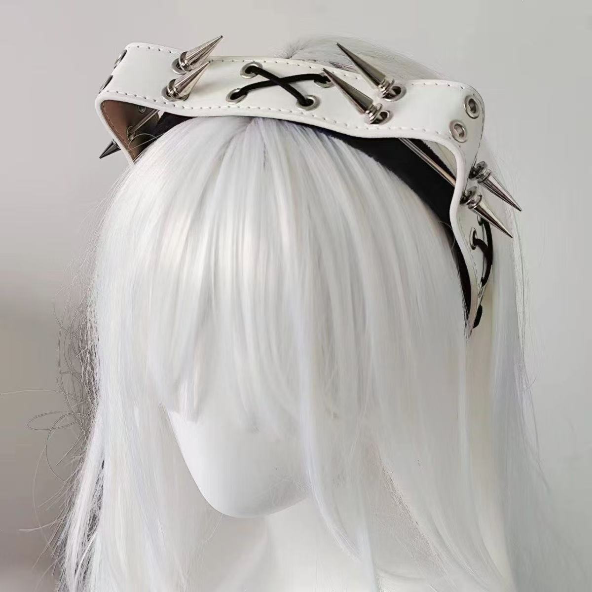 Punk Harajuku Rivet Headband,  - Leatherwork Rings 评论和价格