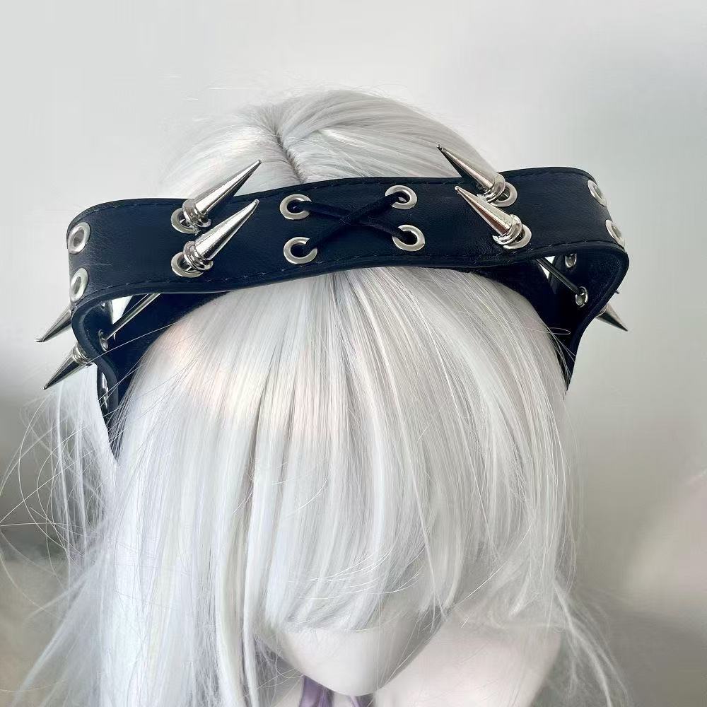 Punk Harajuku Rivet Headband,  - Leatherwork Rings 评论和价格