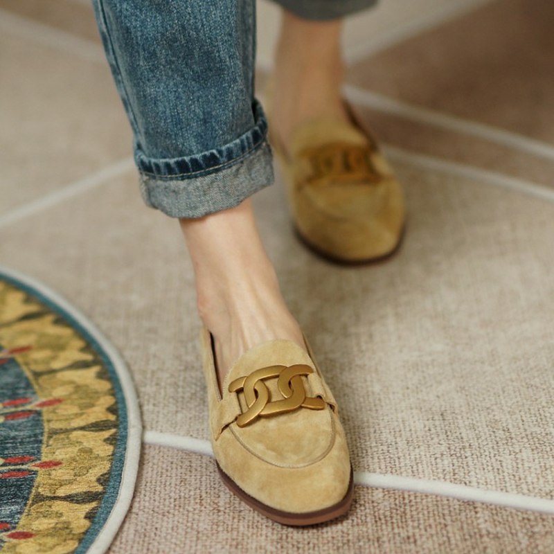 Suede Leather Women Loafers Sp - Leather Work Heels 评论和价格