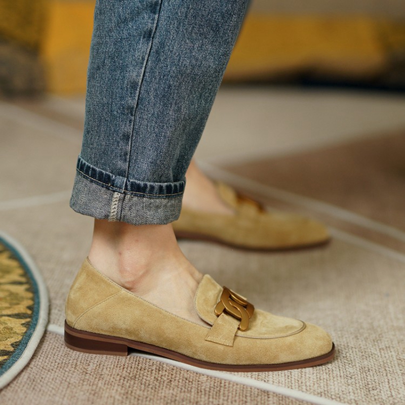 Suede Leather Women Loafers Sp - Leather Work Heels 评论和价格