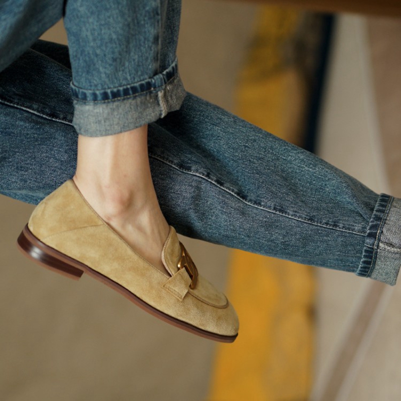 Suede Leather Women Loafers Sp - Leather Work Heels 评论和价格
