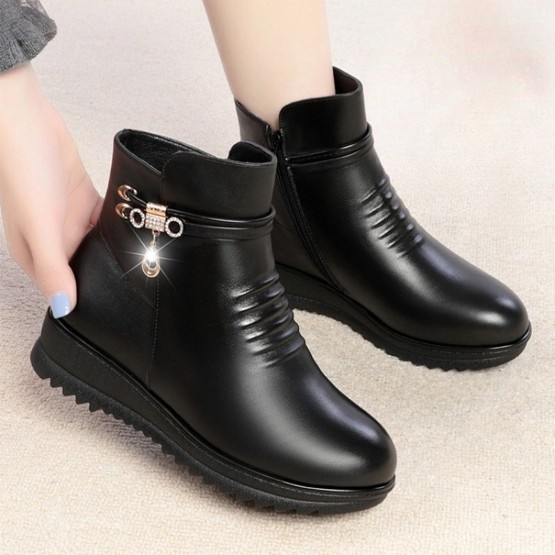 2025 Winter Chunky Heel Women' - Leather Work Women Shoes 评论和价格