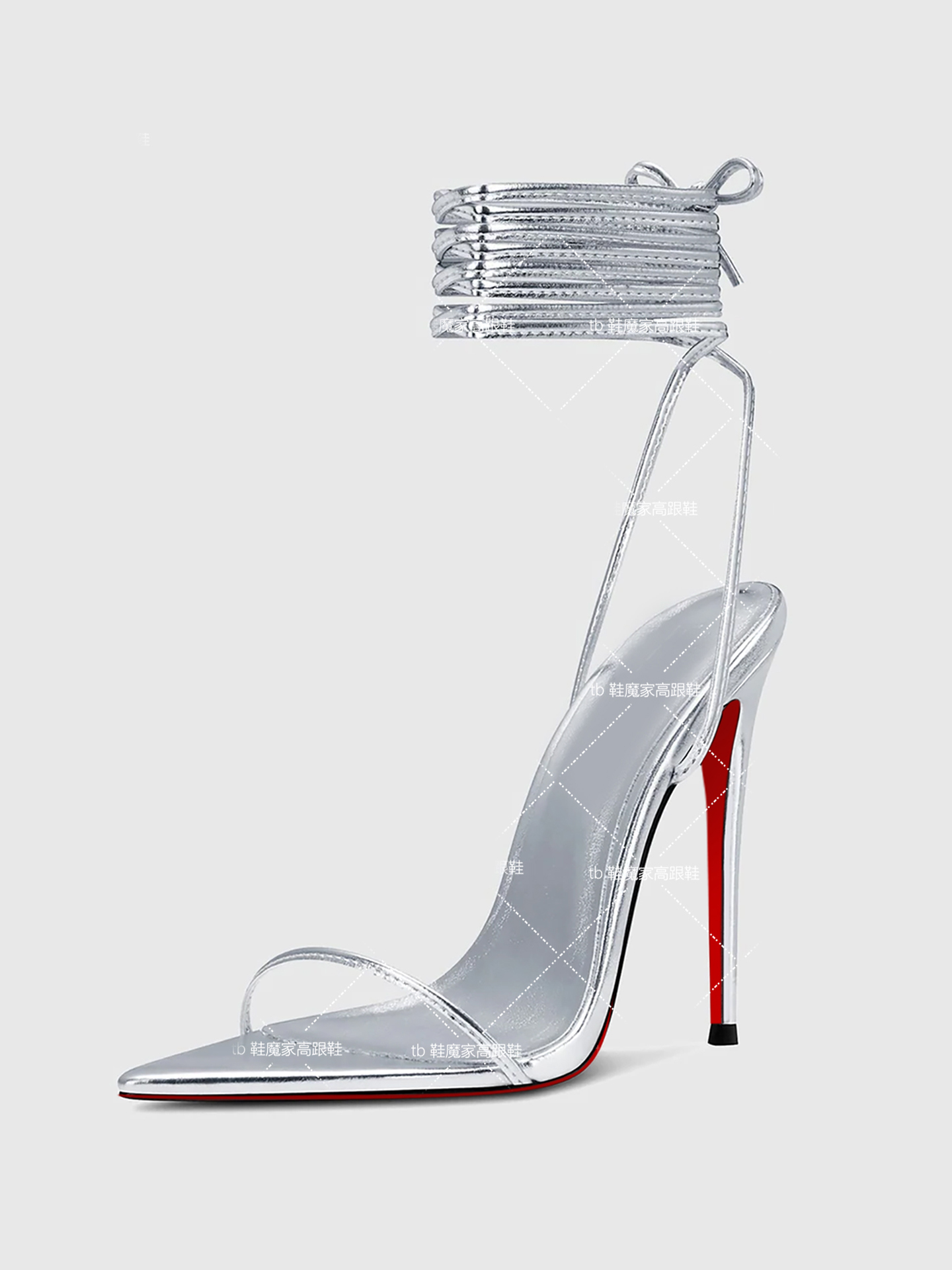 New 12cm Pointed Thin Cross St - Leather Work Heels 评论和价格