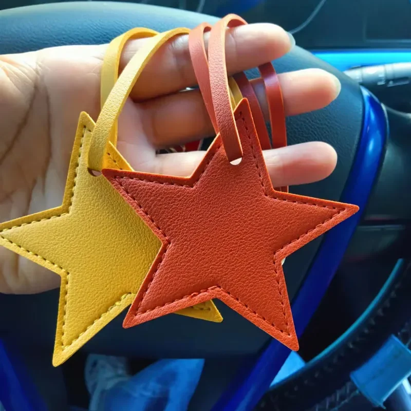 Star PU Leather Tassels Keycha - Leatherwork Ruler 评论和价格