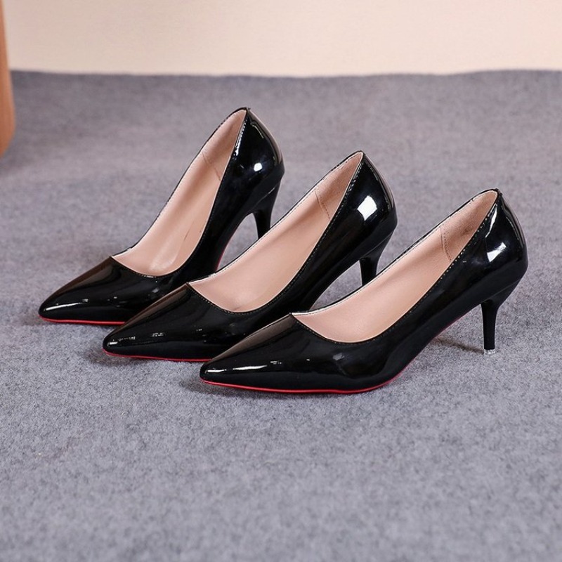Sexy Pointed Toe Patent Leathe - Leather Work Women Shoes 评论和价格