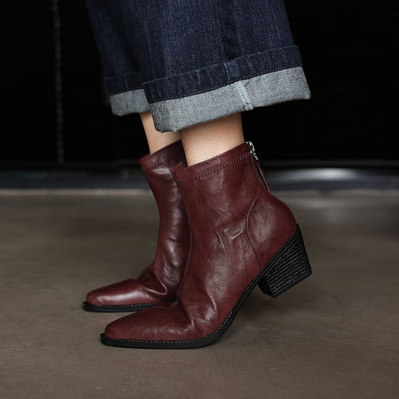 New Autumn/winter Genuine Leat - Leather Work Women Shoes 评论和价格