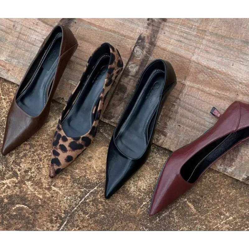 2024 Women Sexy High Heels Bur - Leather Work Heels 评论和价格