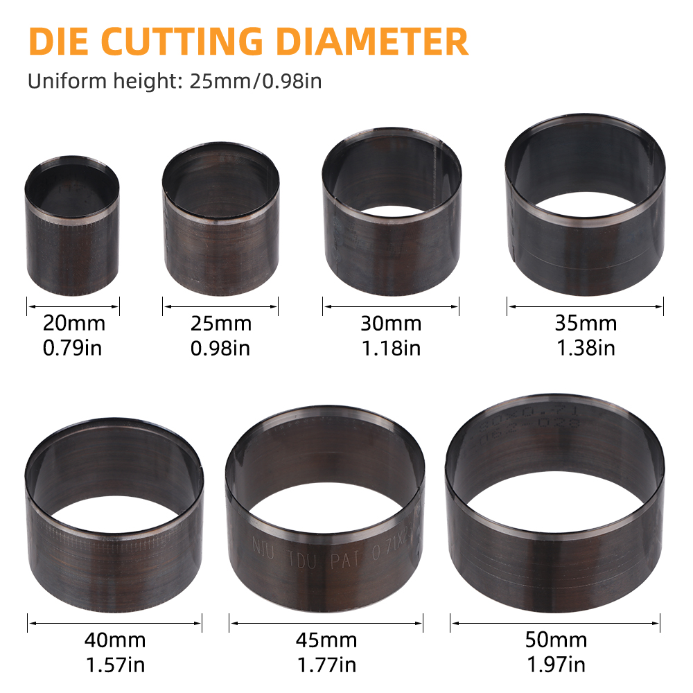 7pc/set Leather Round Punching - Leatherwork Rings 评论和价格