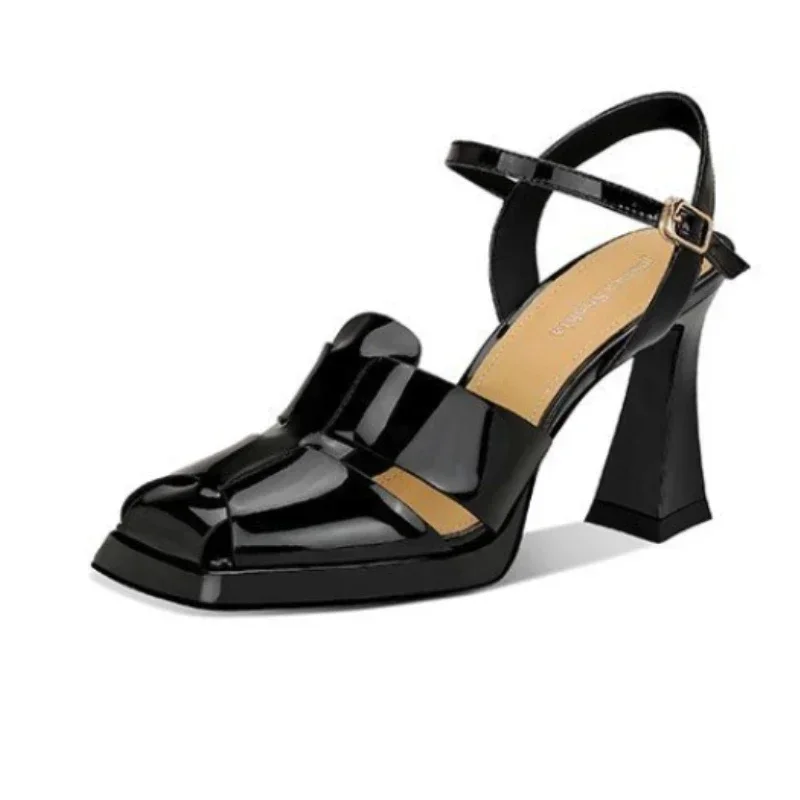 Women's High Heel Sandals Fash - Leather Work Heels 评论和价格