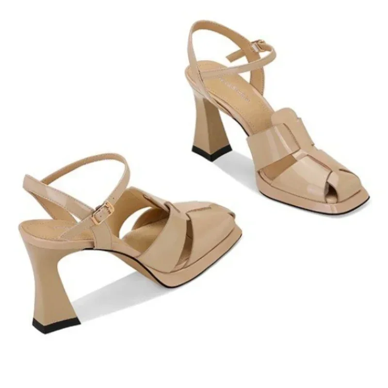 Women's High Heel Sandals Fash - Leather Work Heels 评论和价格