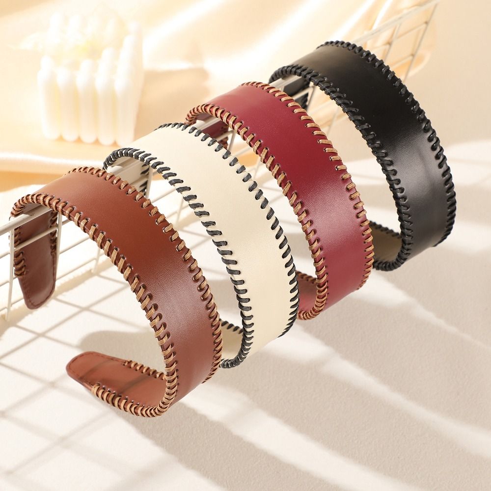 Temperament Solid Color Leathe - Leatherwork Rings 评论和价格