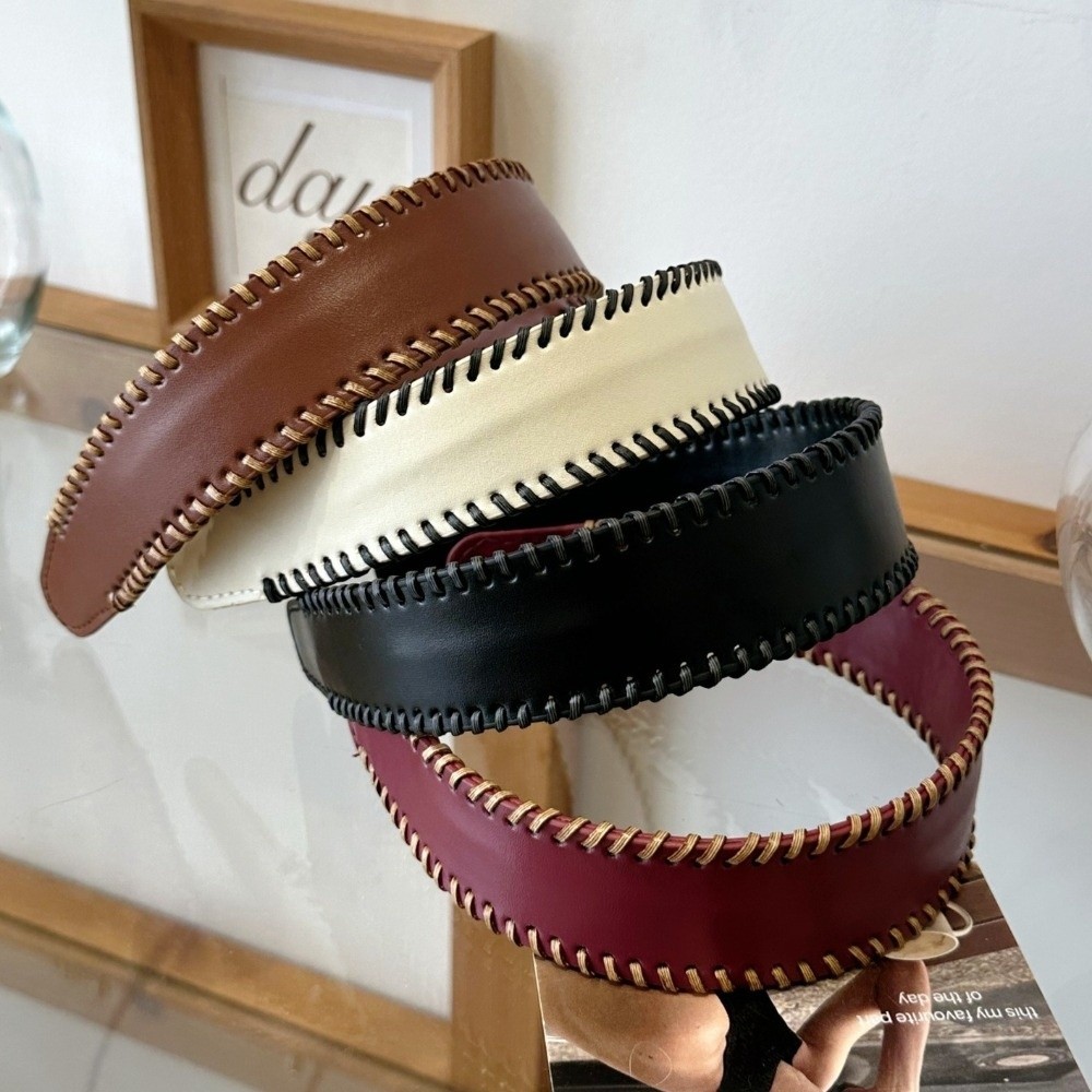 Temperament Solid Color Leathe - Leatherwork Rings 评论和价格