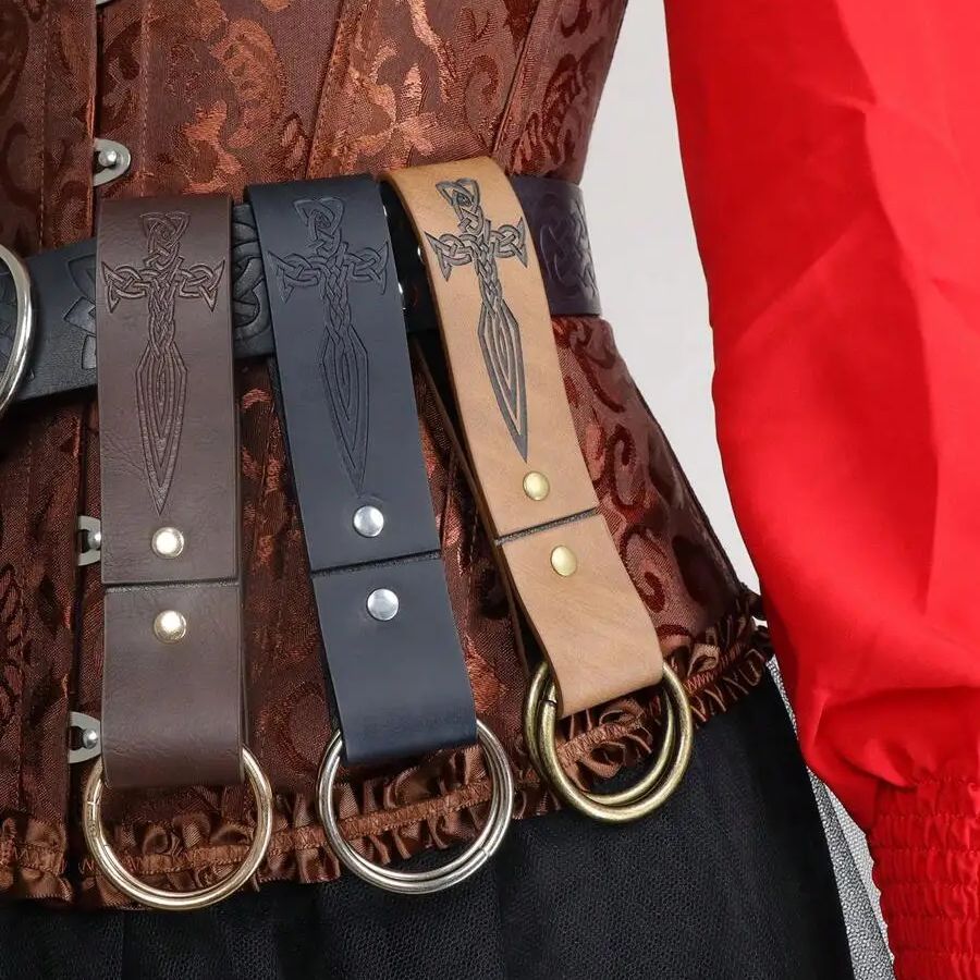 Medieval Women Hiking Pleated  - Leatherwork Rings 评论和价格