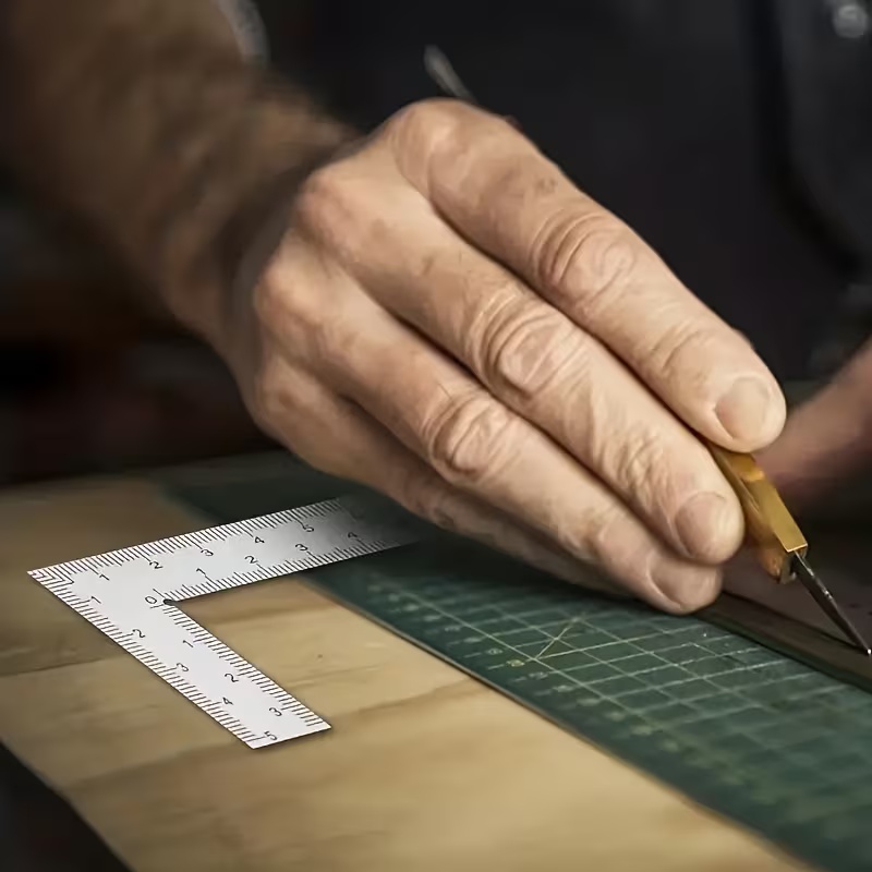 Mini L-Shaped Stainless Steel  - Leatherwork Ruler 评论和价格