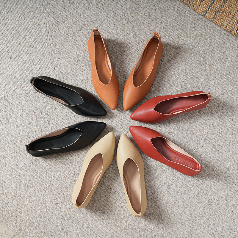 Spring and Autumn Fashion New  - Leather Work Heels 评论和价格